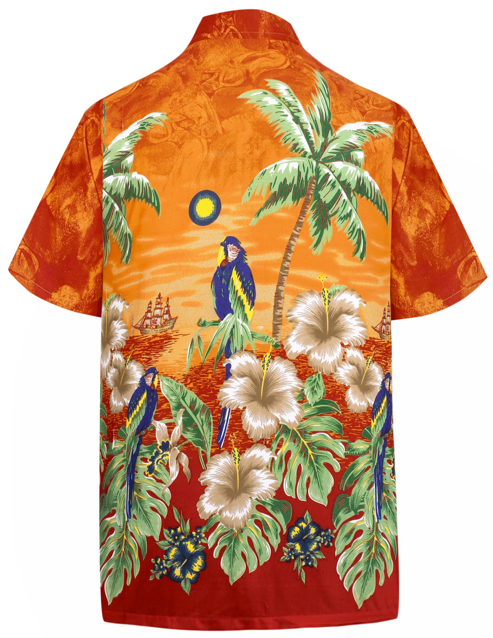 LA LEELA Men's Hawaiian Vacation Shirt - Summer Beach Cruise Island Button Down Casual Aloha Short Sleeve S Orange P08323