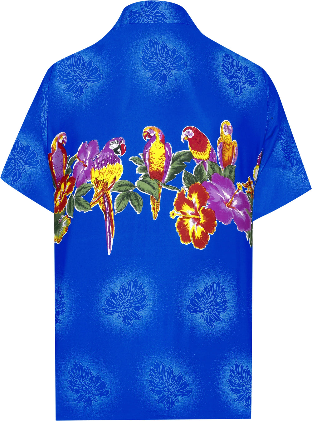 LA LEELA Men's Short Sleeve Hawaiian Button Down - Beach Summer Cruise Vacation Casual Aloha Party Shirt S Blue P08328