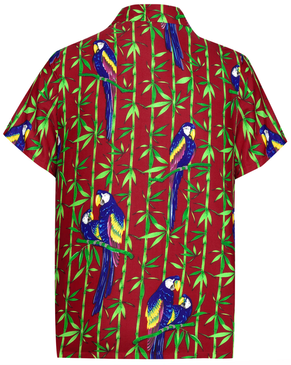 LA LEELA Men's Hawaiian Aloha Shirt - Fun Summer Beach Party Cruise Button Down Casual Short Sleeve Shirt S Red P08343
