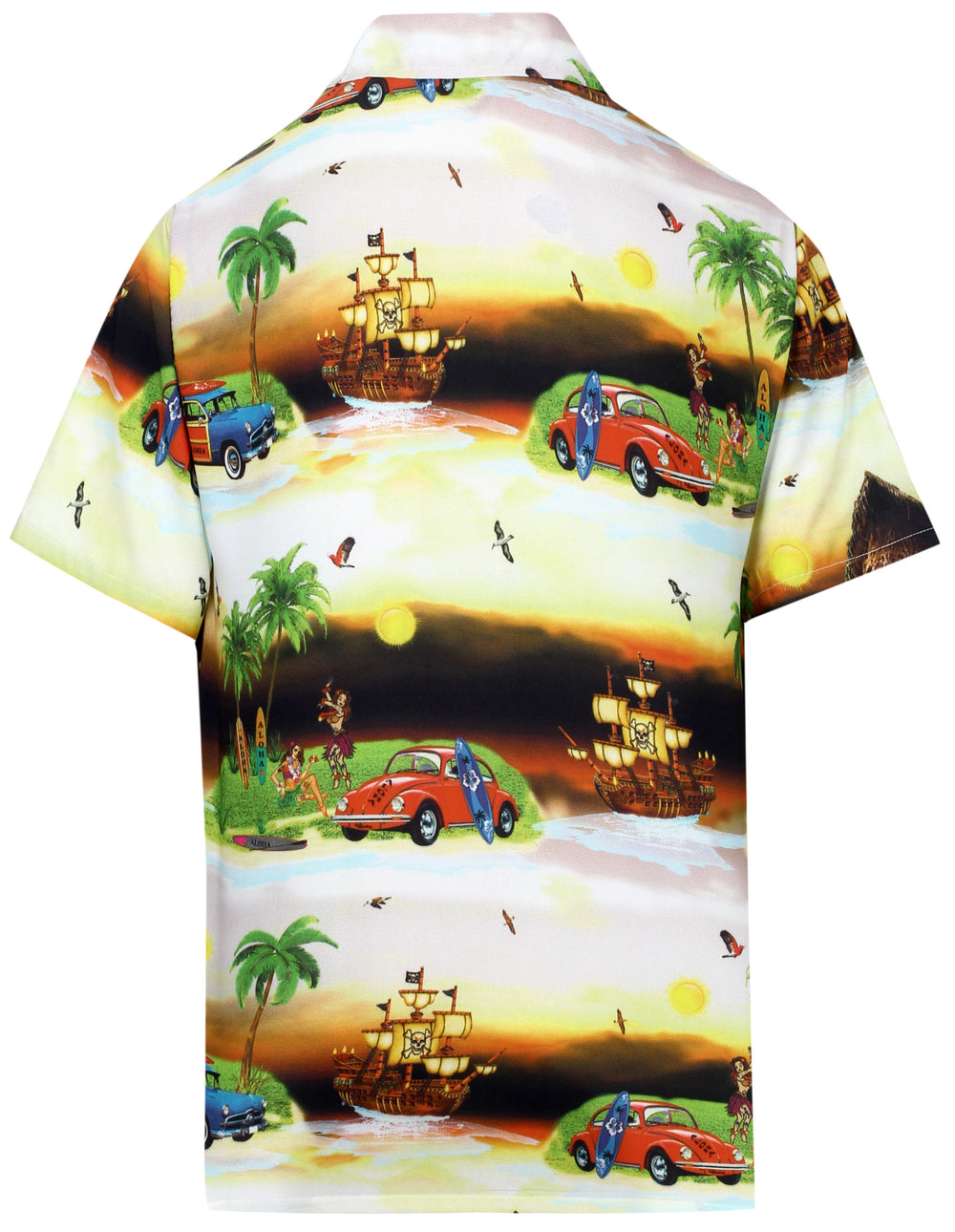 HAPPY BAY Men's Summer Hawaiian Shirt - Beach Vacation Cruise Party Casual Short Sleeve Button Down Aloha S Multi P08387