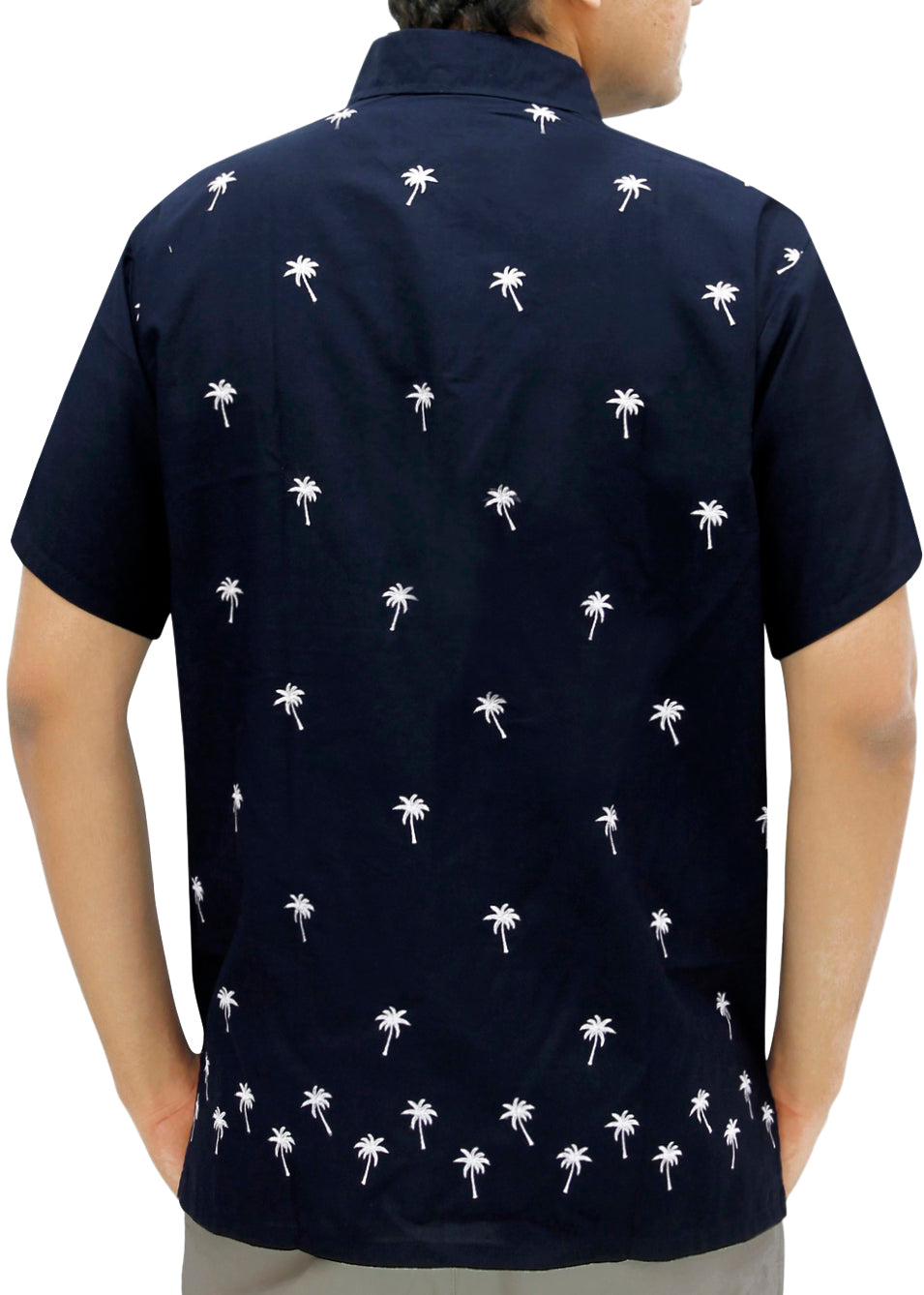 LA LEELA Men's Casual Hawaiian Shirt Short Sleeve - Beach Vacation Resort Wear Summer Button Down Aloha S Navy P08985