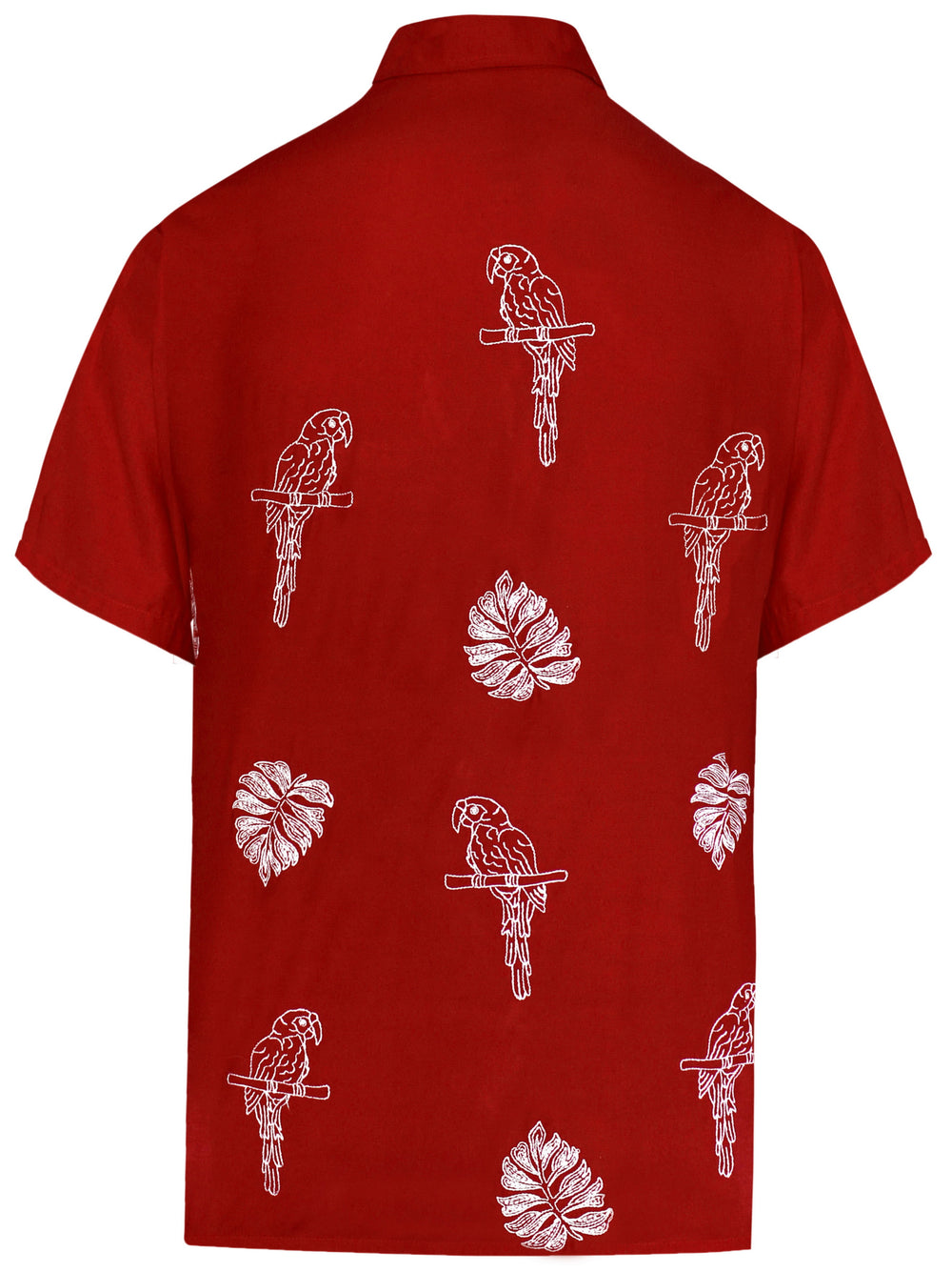 LA LEELA Men's Casual Hawaiian Shirt - Fun Summer Beach Party Button Down Aloha Short Sleeve Shirt S Red P08988