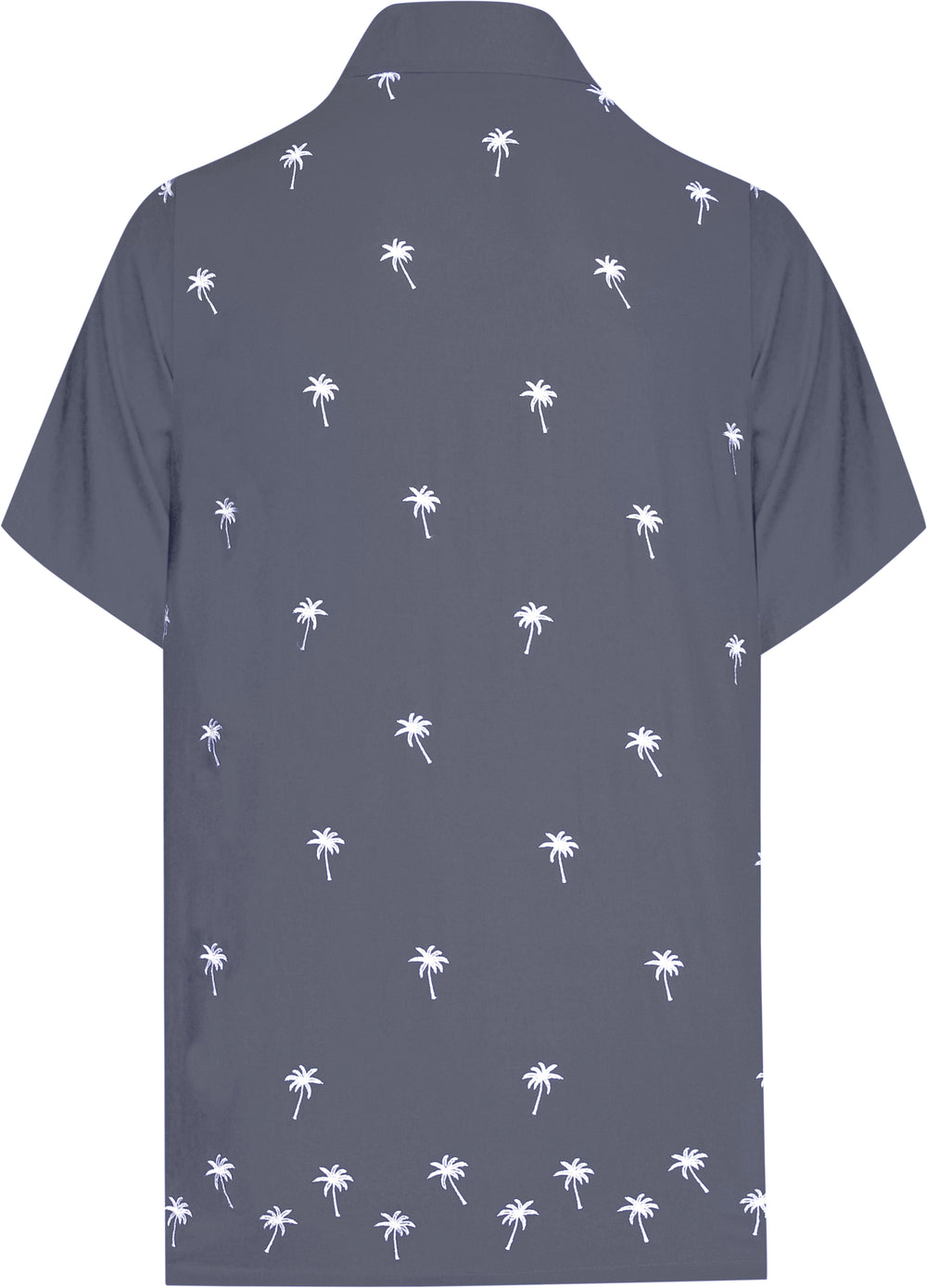 LA LEELA Men's Hawaiian Shirt Short Sleeve - Casual Summer Beach Party Fun Button Down Aloha Shirt S Gray P09041