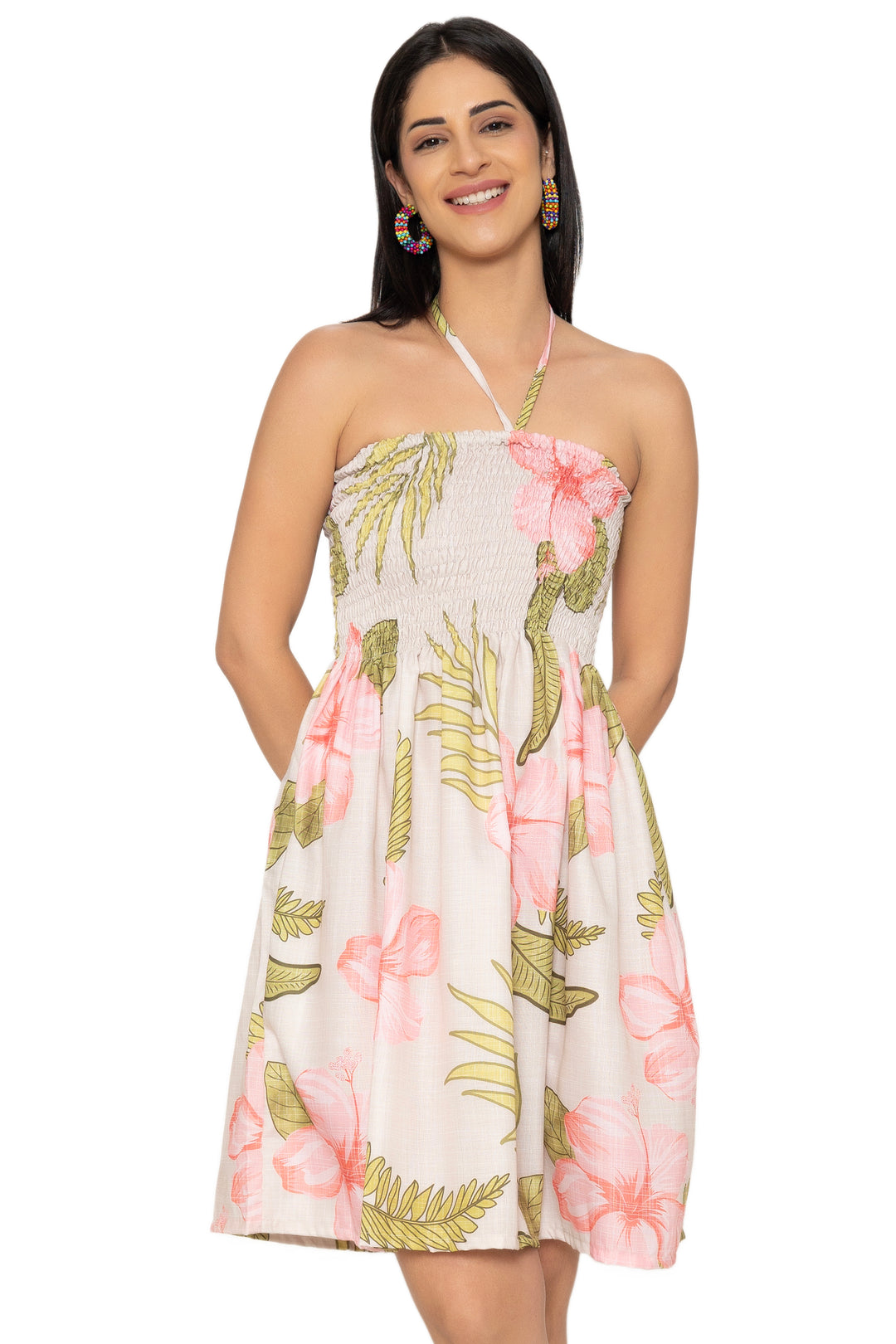 HAPPY BAY Cream Short Dress - 922917