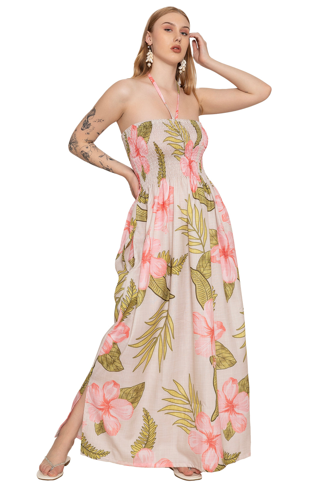 HAPPY BAY Cream Long Dress - 923263