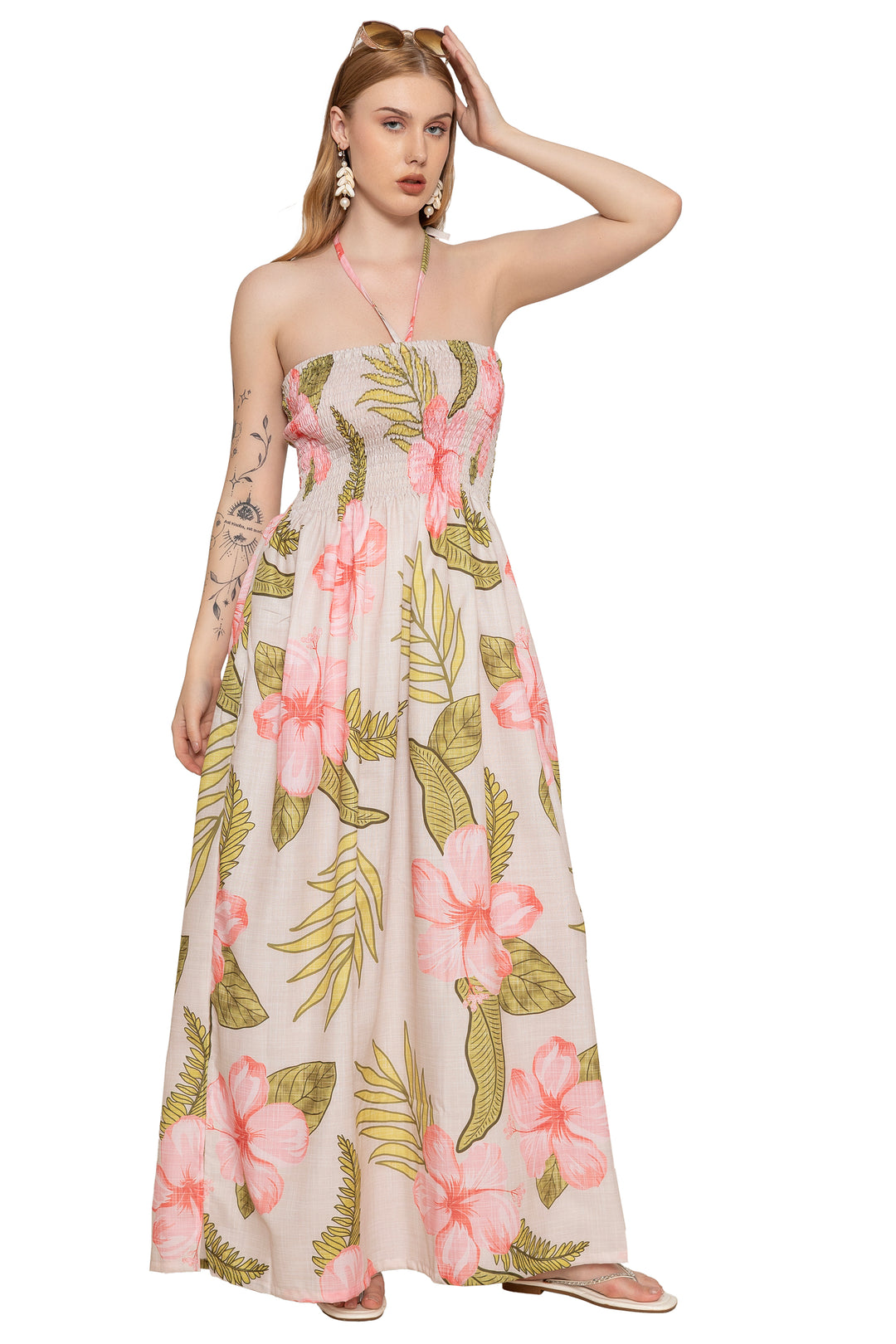 HAPPY BAY Cream Long Dress - 923263