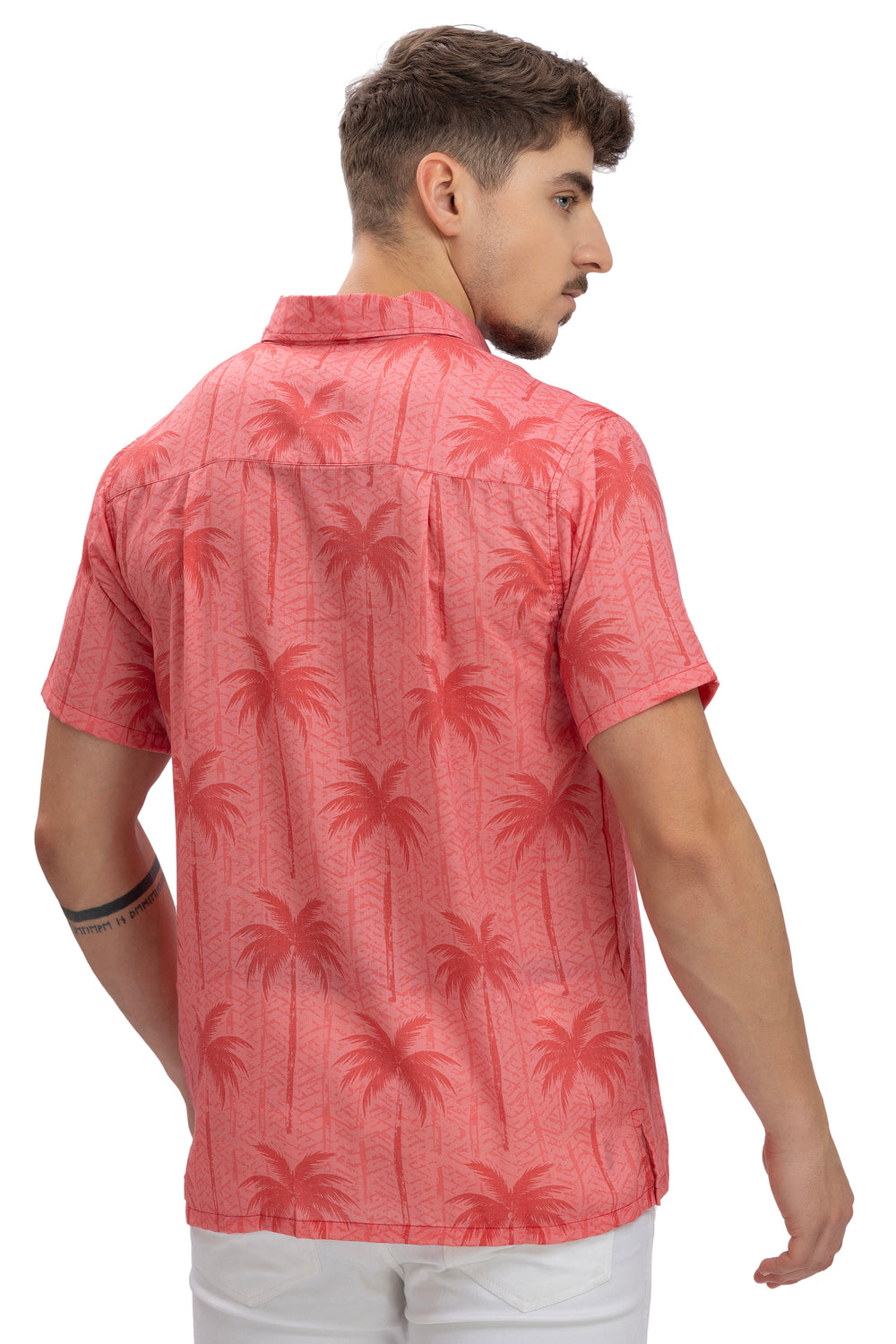 HAPPY BAY Men's Summer Beach Hawaiian Shirt - Casual Vacation Resort Button Down Short Sleeve Aloha Shirt M Red P10163
