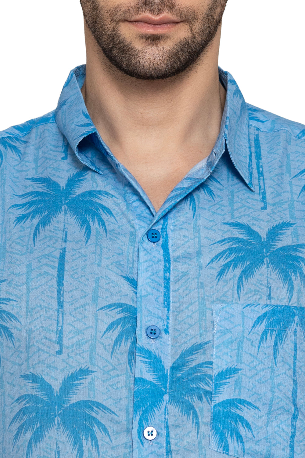 HAPPY BAY Men's Hawaiian Shirt Relaxed Fit - Summer Beach Vacation Casual Button Down Cruise Aloha Shirt L Blue P10164