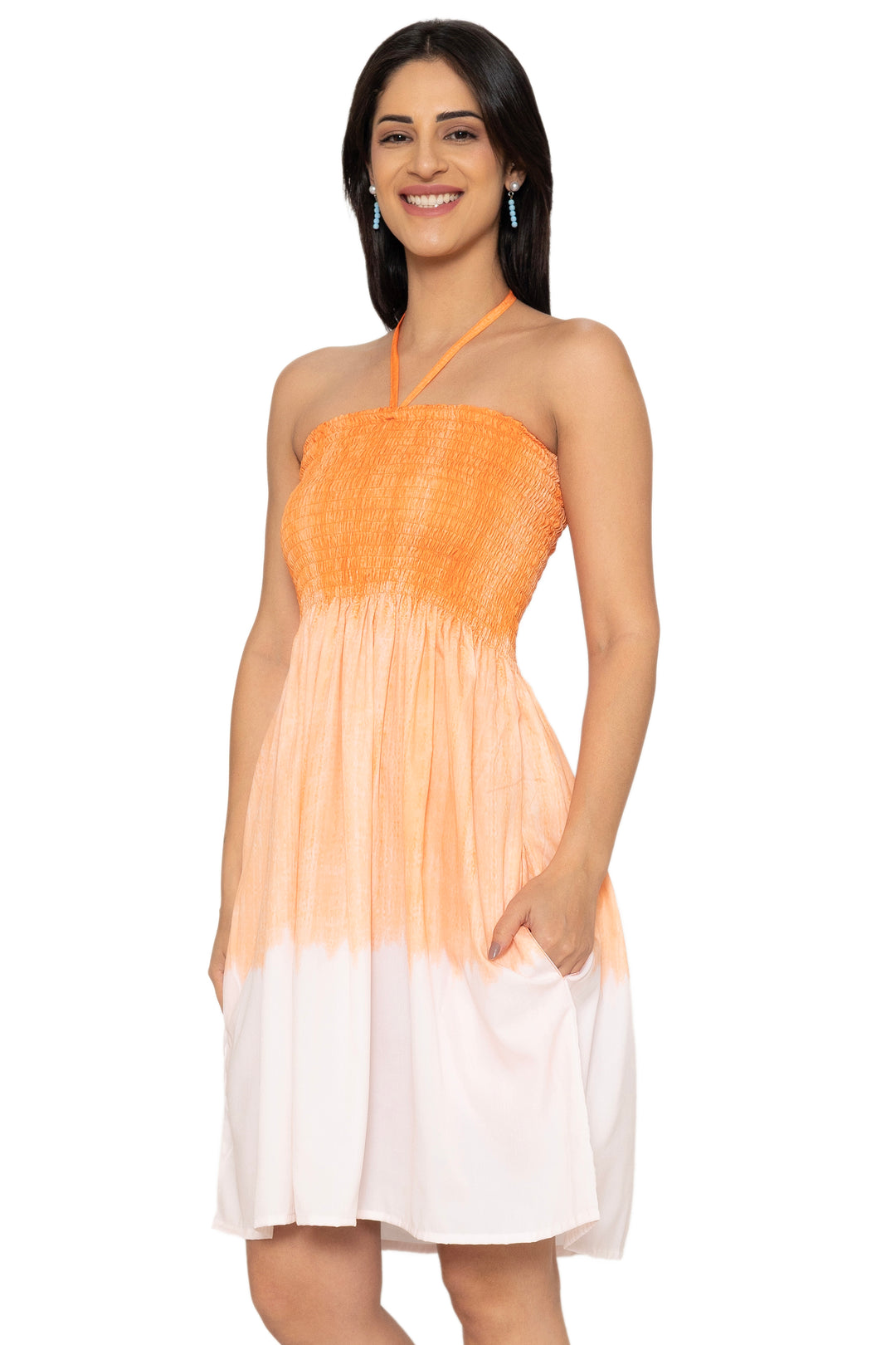 HAPPY BAY Orange Short Dress - 923303