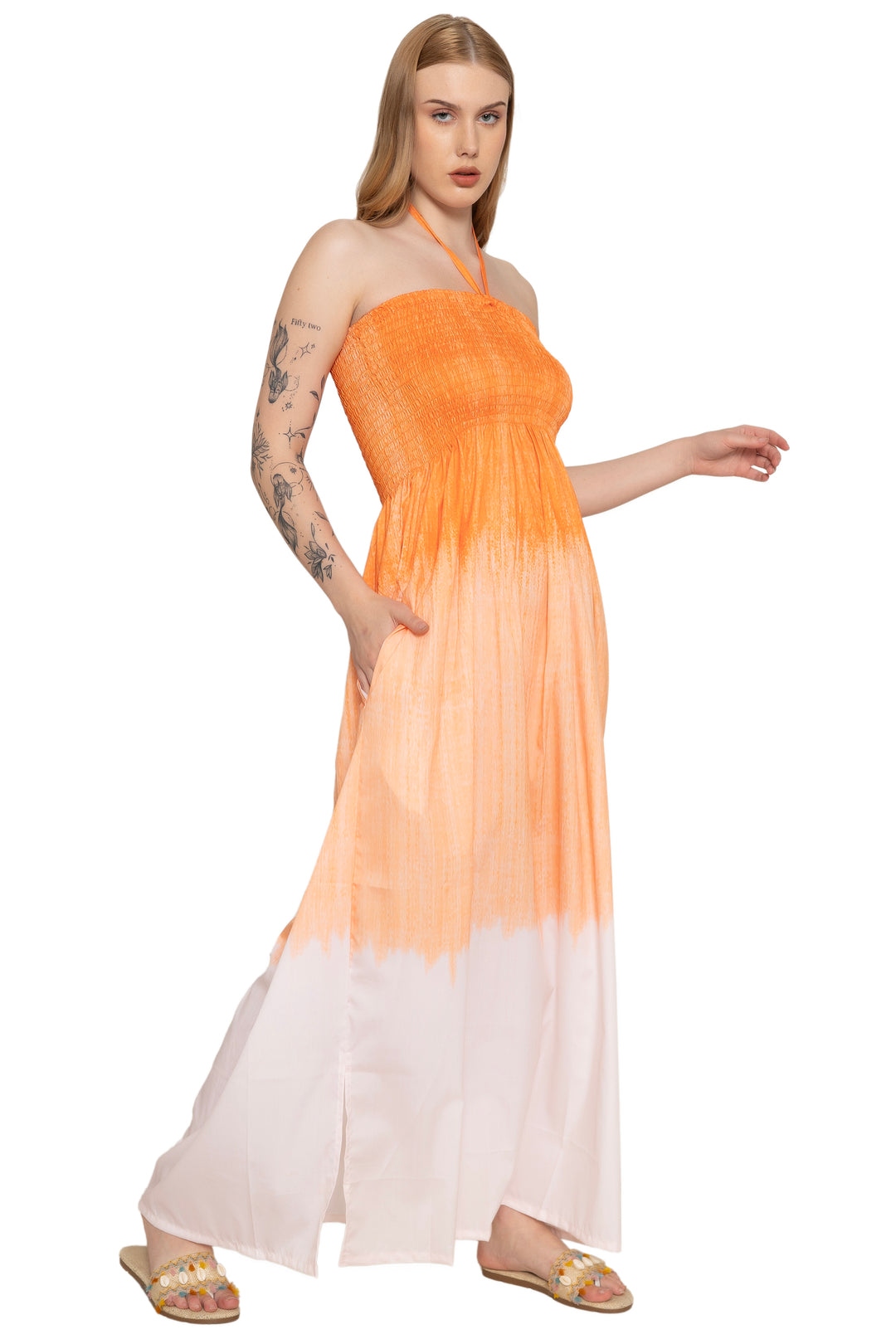 HAPPY BAY Orange Long Dress - 923274
