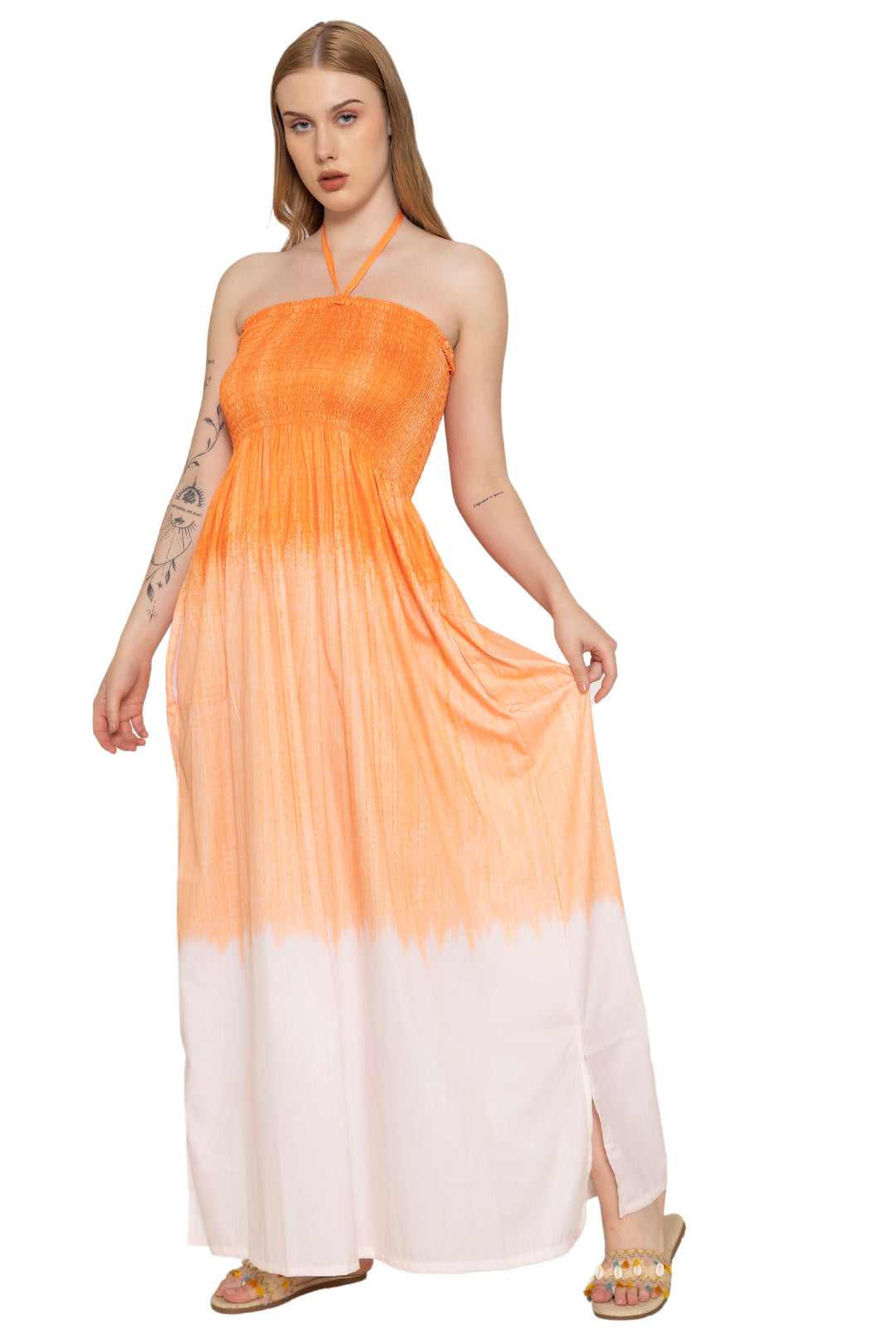 HAPPY BAY Orange Long Dress - 923274
