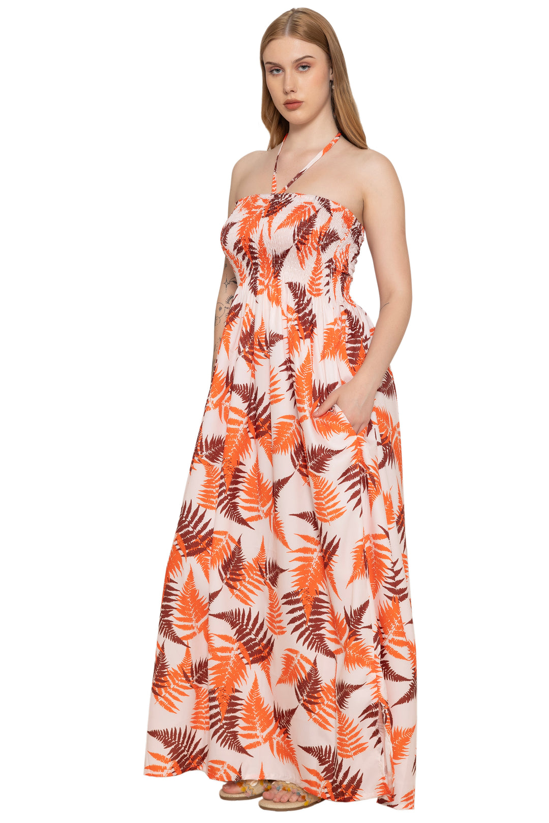 HAPPY BAY Orange Long Dress - 923285