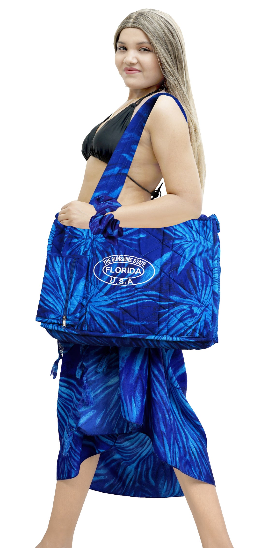 Beach Pool Tote Bag + Purse + Beach Wrap R_Blue P10327