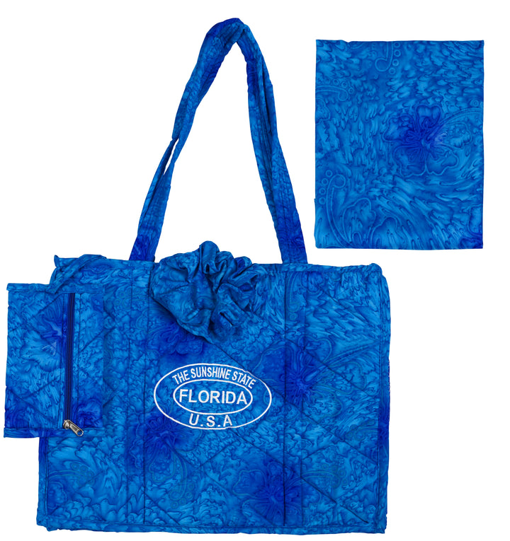 Beach Pool Tote Bag + Purse + Beach Wrap Blue P10328