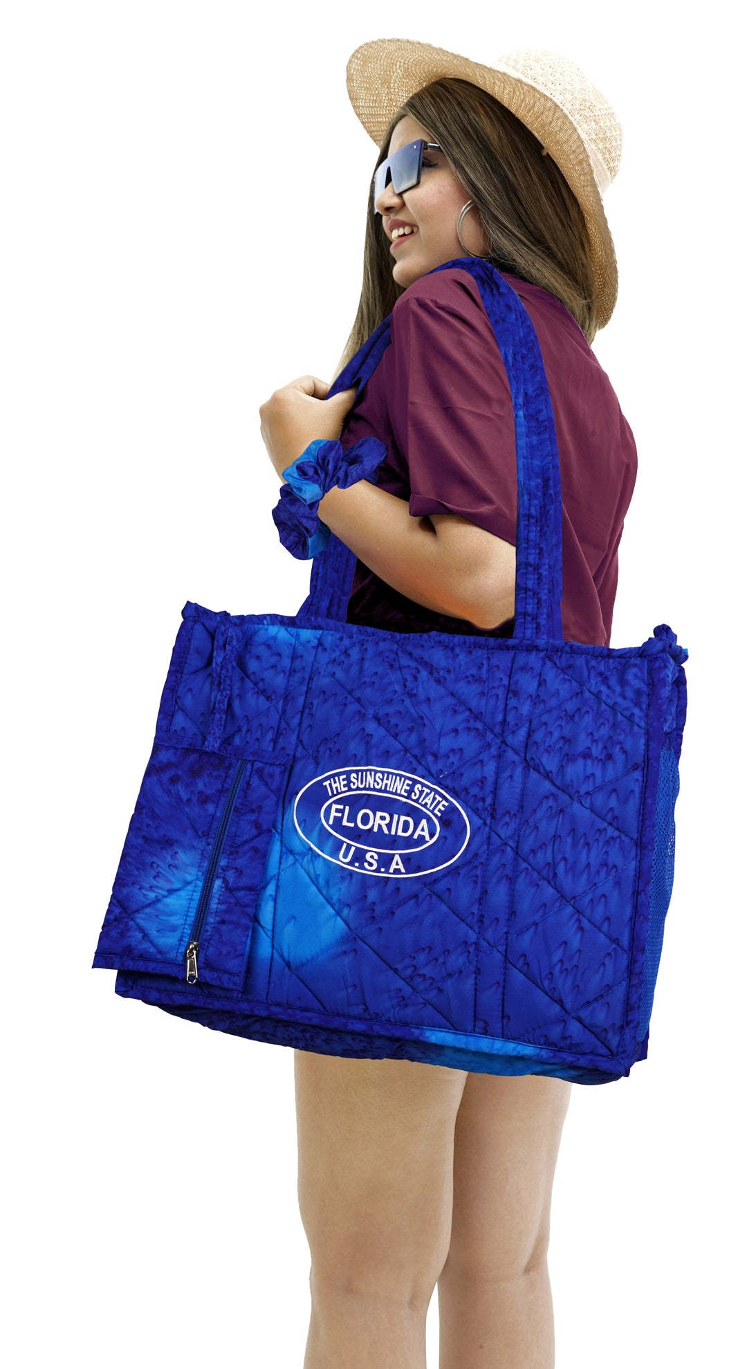 Beach Pool Tote Bag + Purse + Beach Wrap R_Blue P10330q