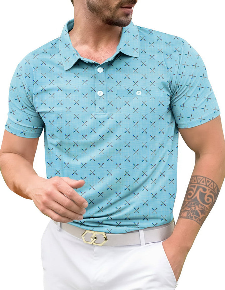 HAPPY BAY Bottle Blue Mens Golf Polo Shirt P10337