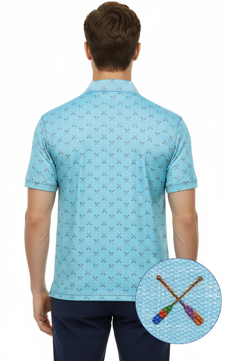 HAPPY BAY Bottle Blue Mens Golf Polo Shirt P10337