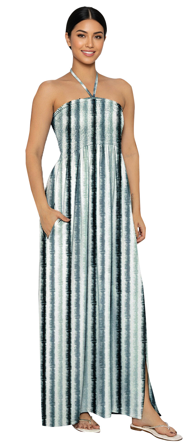 LA LEELA Gray Long Dress - 923450