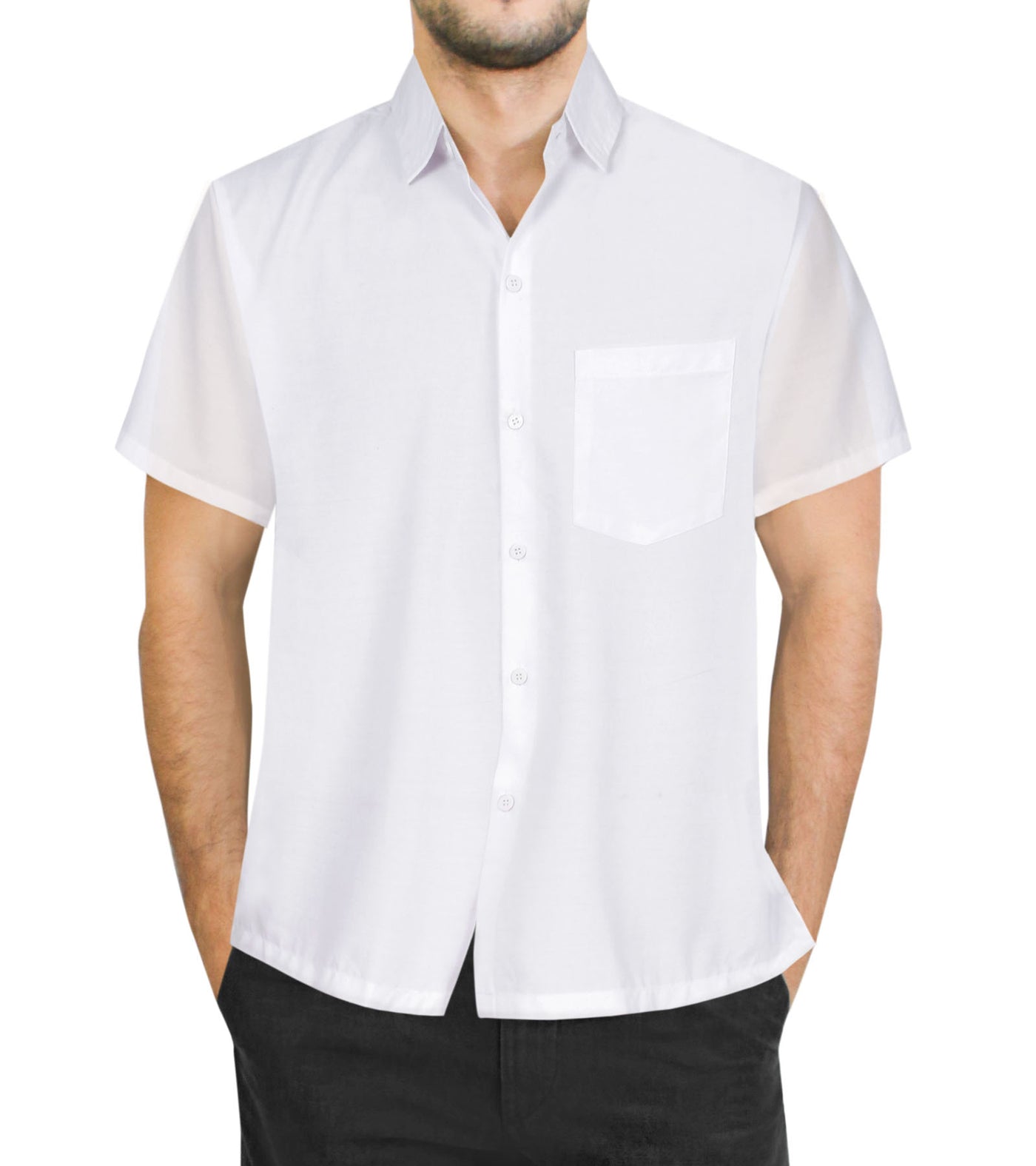 White Rayon Blend One pocket Casual Shirt for men