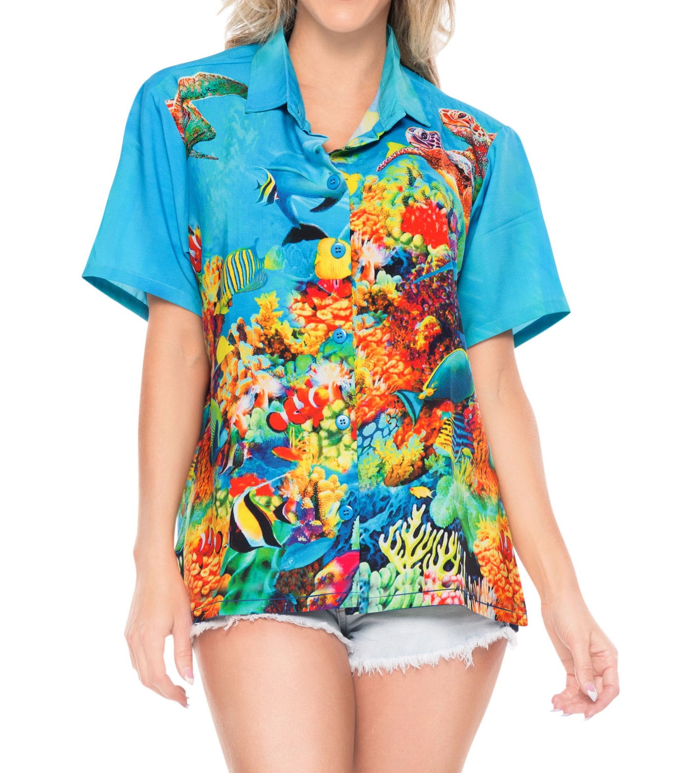 Ocean Reef Hawaiian Shirt for women
