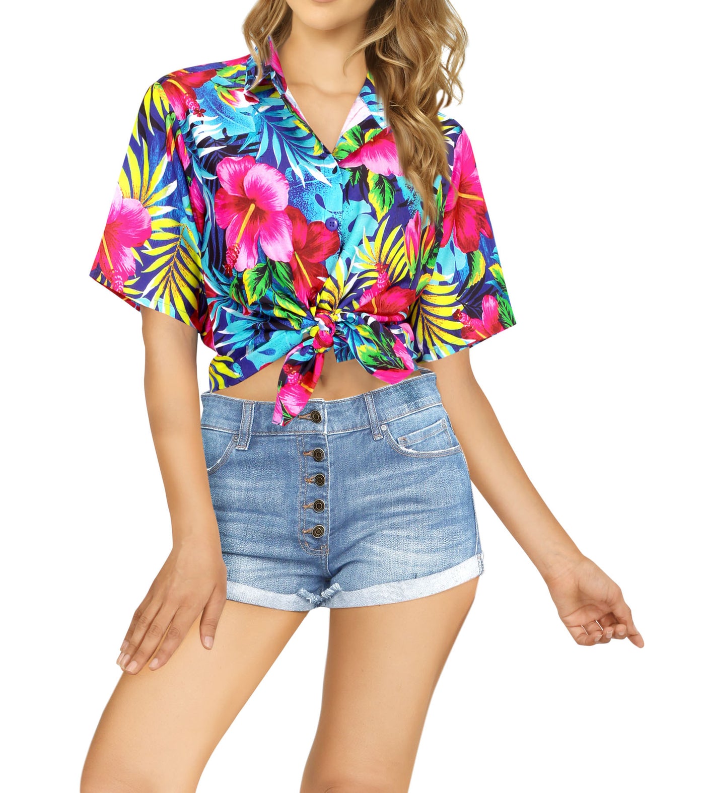 Floral Fun Hawaiian Shirt for women