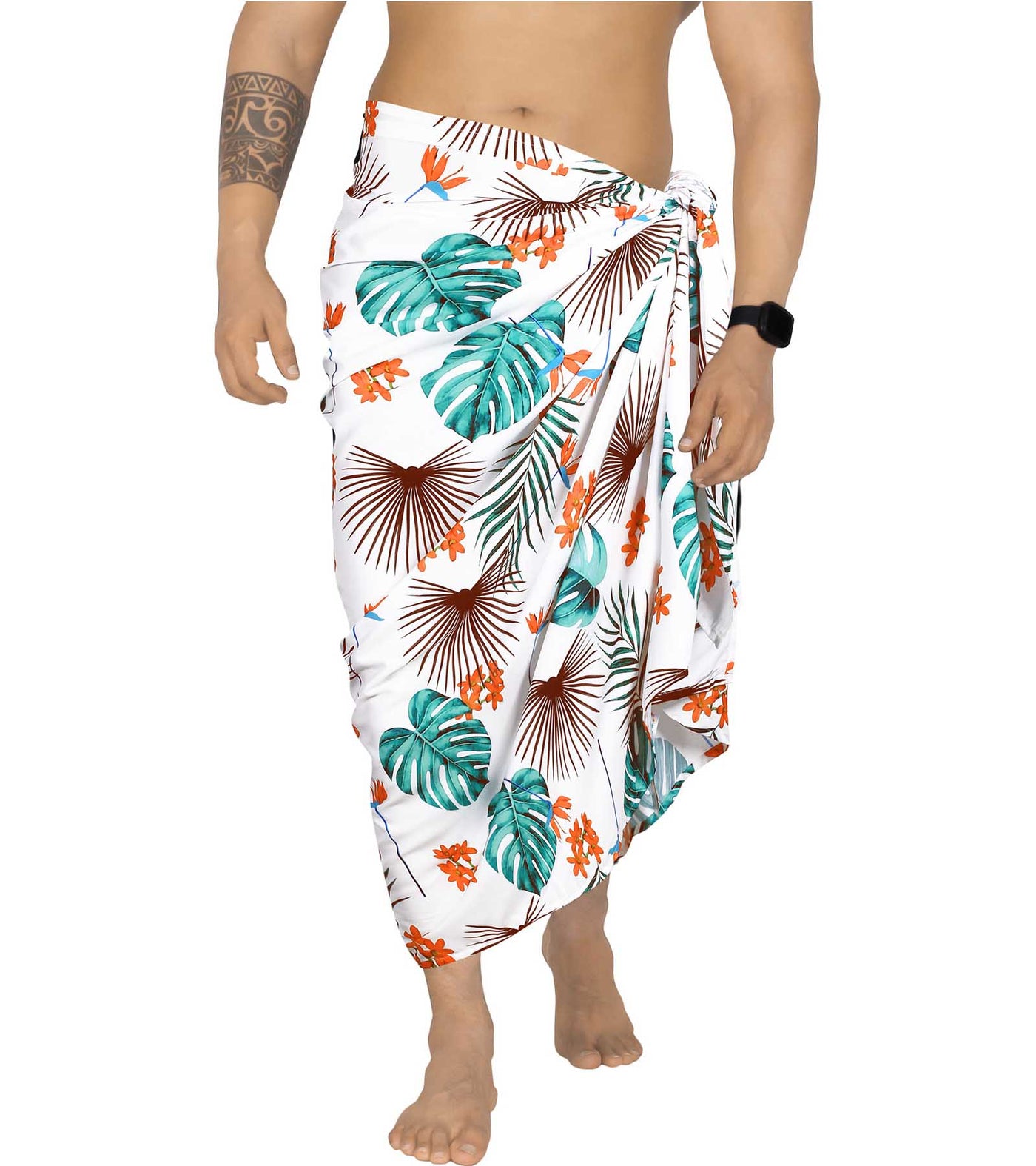 Fan Palm Tropical Leaves Beachwrap for men