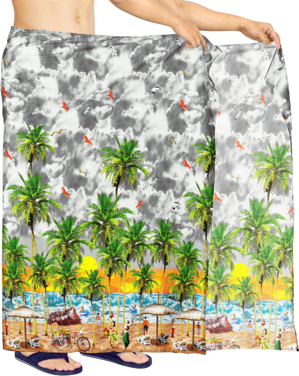 trending long Beachwrap for men in  peacock colors men sarong to wear at the beach and what to wear in hawaii