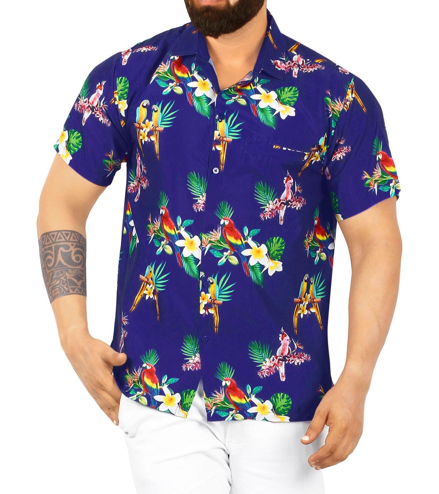 Tropical Parrots Hawaiian Shirt for men