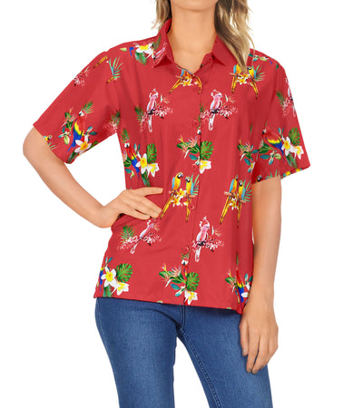 Tropical Parrots Hawaiian Shirt for women