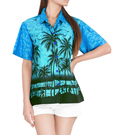 Beach Birds Hawaiian Shirt for women